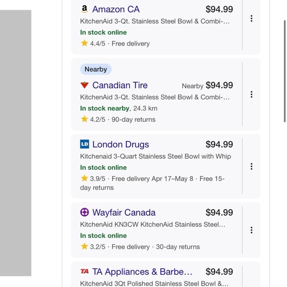KitchenAid 3-Quart Bowl & Combi-Whip Stand Mixer Attachment - Picture 9 of 9